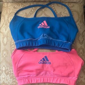 Adidas Vibrant Blue and Pink Sports Bra Duo